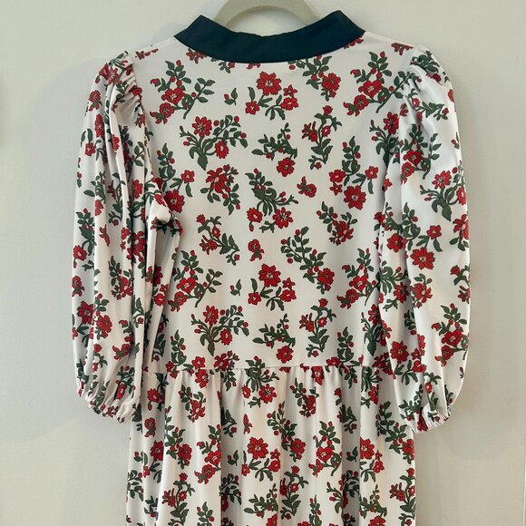 Smith and Quinn White Dress with Red and Green Floral Design - Picture 2 of 2